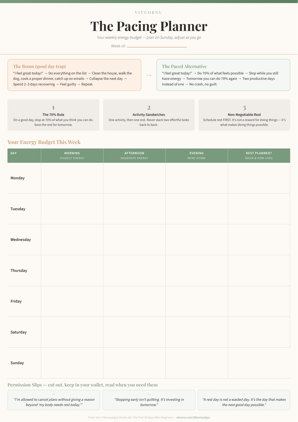 The Fibromyalgia Pacing Planner